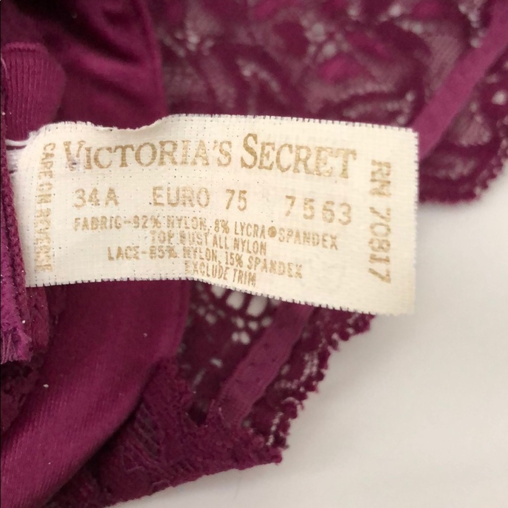 VS VINTAGE SATIN, LACE, & MESH PURPLE BRA & PANTY - Picture 10 of 15